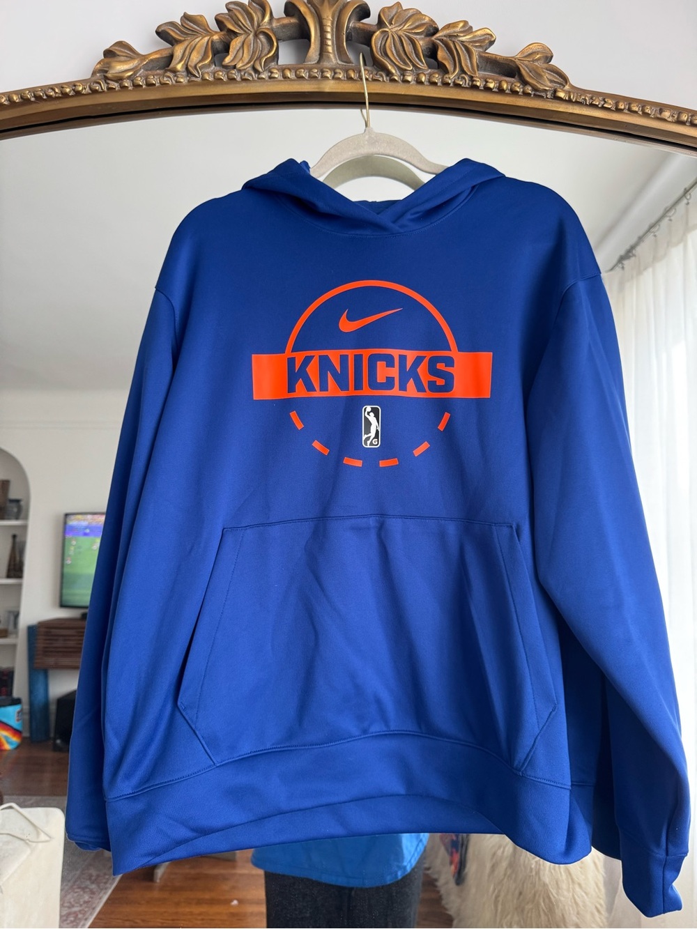 Nike Royal Blue NBA Dri-FIT Pullover Hoodie with Orange Accent
